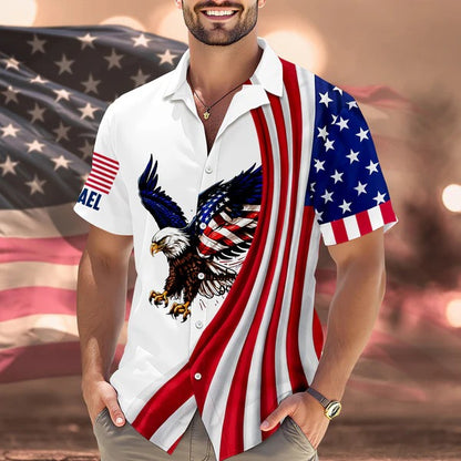 Custom Name American Pride Patriotic 250th Anniversary Eagle Hawaii Shirt