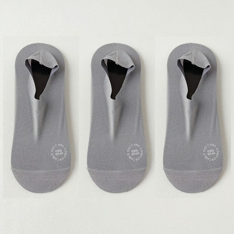 🔥 3-Pair Invisible Grip Socks Pack 🧦 – Breathable Low-Cut Anti-Slip Sweat-Absorbing Design