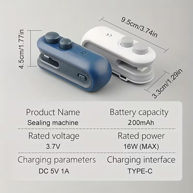 ✨ 2-in-1 Rechargeable Mini Bag Sealer & Cutter | Magnetic Handheld Heat Sealer for Food Storage