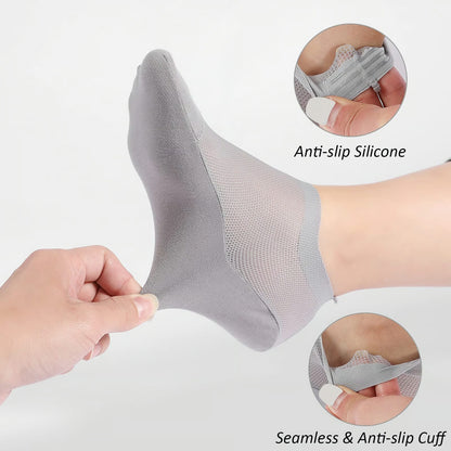 🔥 3-Pair Invisible Grip Socks Pack 🧦 – Breathable Low-Cut Anti-Slip Sweat-Absorbing Design