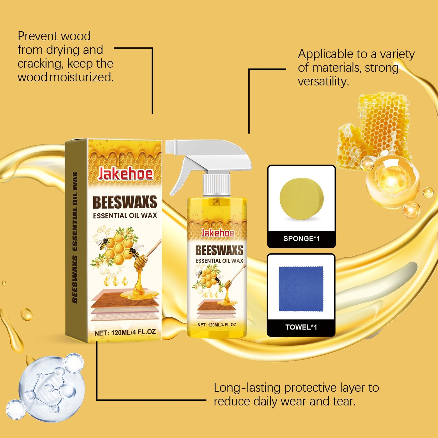 Micro-Molecularized Natural Beeswax Floor Polish Spray (120ml)