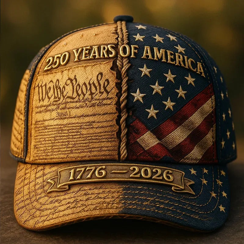 USA 250th Anniversary Baseball Cap — 3D Digital Print, Sun-Shading & UV Protection