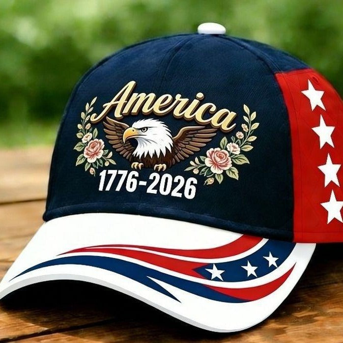 USA 250th Anniversary Baseball Cap — 3D Digital Print, Sun-Shading & UV Protection
