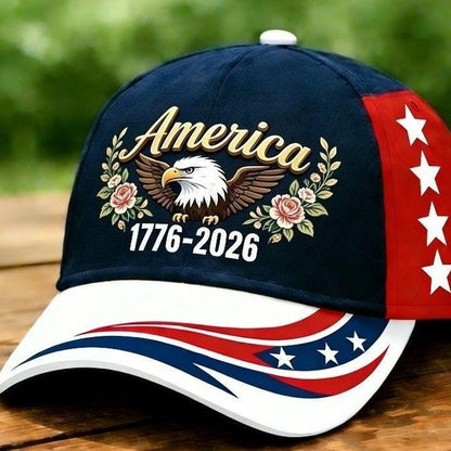 USA 250th Anniversary Baseball Cap — 3D Digital Print, Sun-Shading & UV Protection