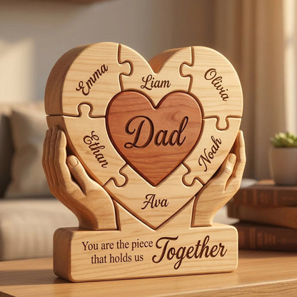 Personalized Wooden Puzzle Plaque For Dad，Father's Day Gift