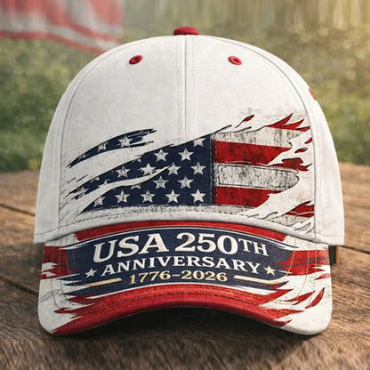 USA 250th Anniversary Baseball Cap — 3D Digital Print, Sun-Shading & UV Protection