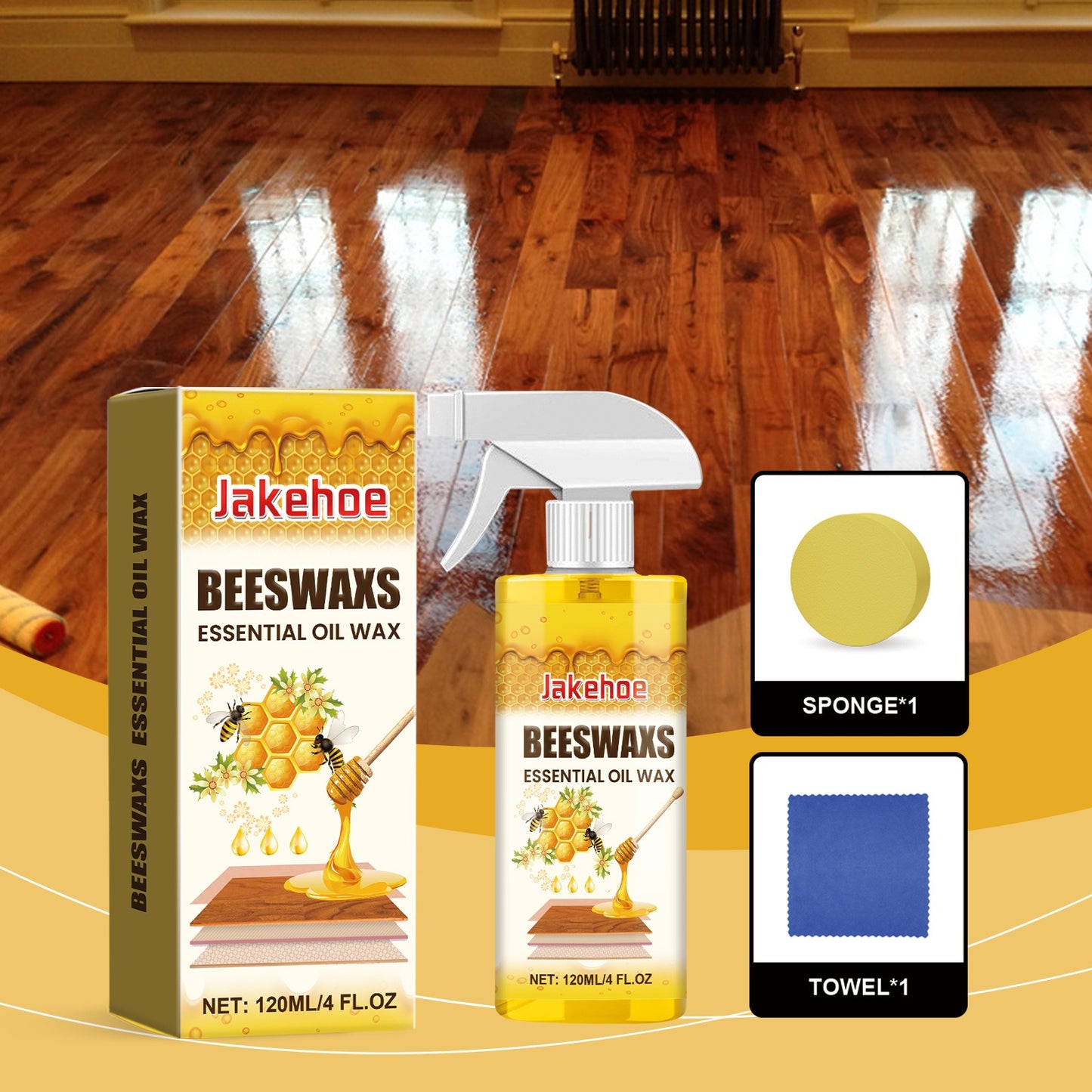 Micro-Molecularized Natural Beeswax Floor Polish Spray (120ml)