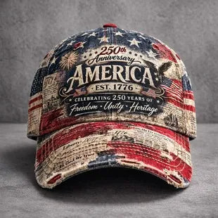 USA 250th Anniversary Baseball Cap — 3D Digital Print, Sun-Shading & UV Protection