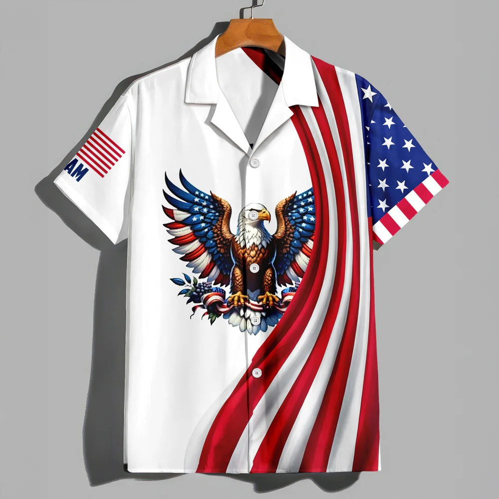 Custom Name American Pride Patriotic 250th Anniversary Eagle Hawaii Shirt
