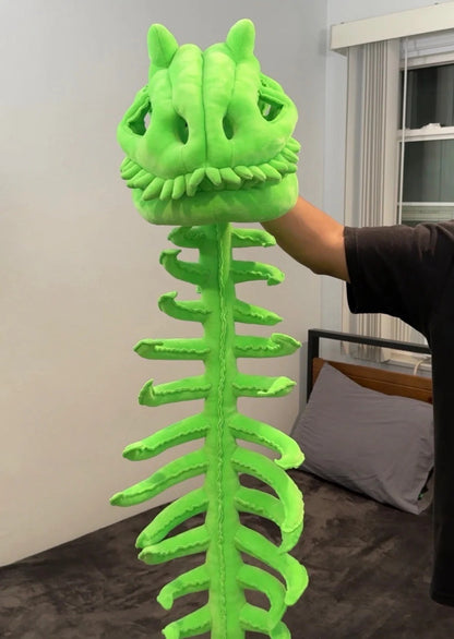 🦖 Funny Wearable Dinosaur Skeleton Plush | 3D T-Rex Fossil Hat & Tail Cozy Costume