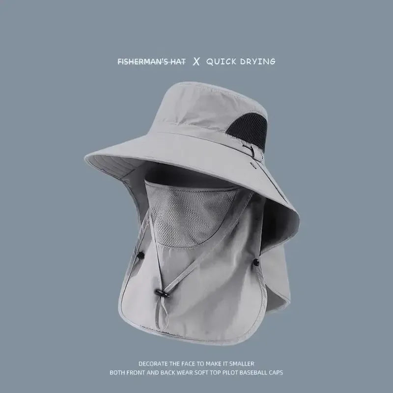 🎁Spring/Summer Fisherman's Hat Detachable Outdoor Fishing Face Covering Neck Protection