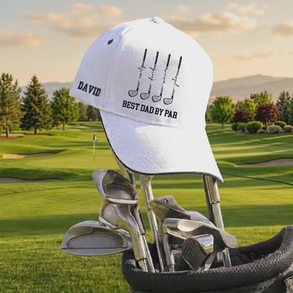 Custom Golf Hat for Dad, Personalized Best Dad By Par Cap, Custom Golfer Gift for Him, Father’s Day Gift