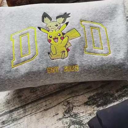 Custom Cartoon PKM DAD Embroidered Shirt