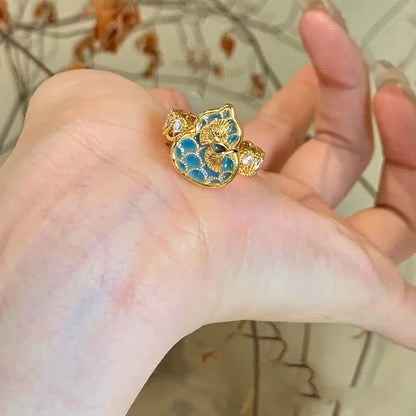 Vibrant Enamel Ring - Colorful Stackable Band for Women